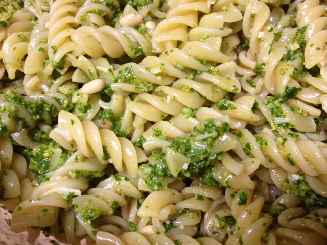 Easy Homemade Pesto Pasta | I learned this recipe from my host mom while studying abroad in Italy in college, and it's become a staple my whole adult life. This is a delicious Ligurian pesto, easy pesto recipe you'll love, in only 15 minutes! #pasta #pesto #basil #pinenuts #parmesan
