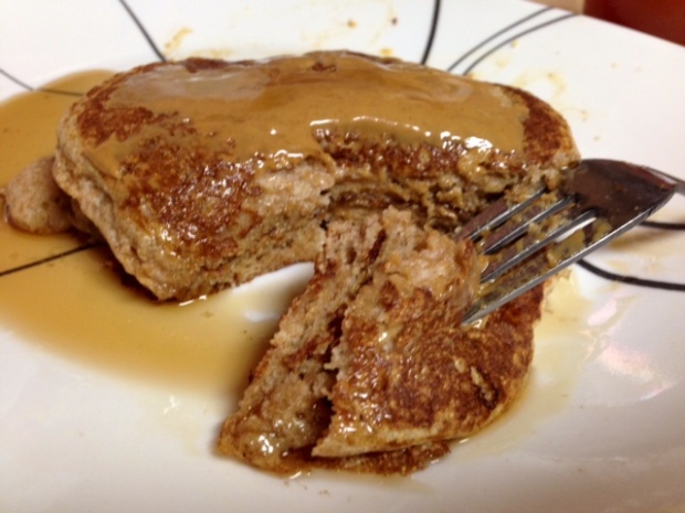 Buttermilk Pancakes with Peanut Butter & Syrup
