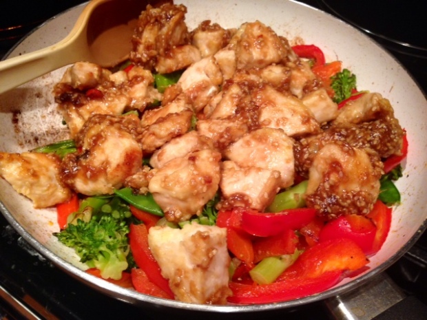 Easy Sesame Chicken with Veggies finished
