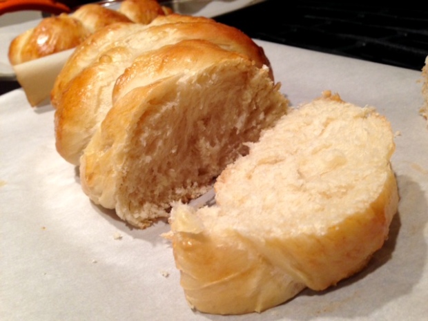 Easy, Awesome Challah Bread cut