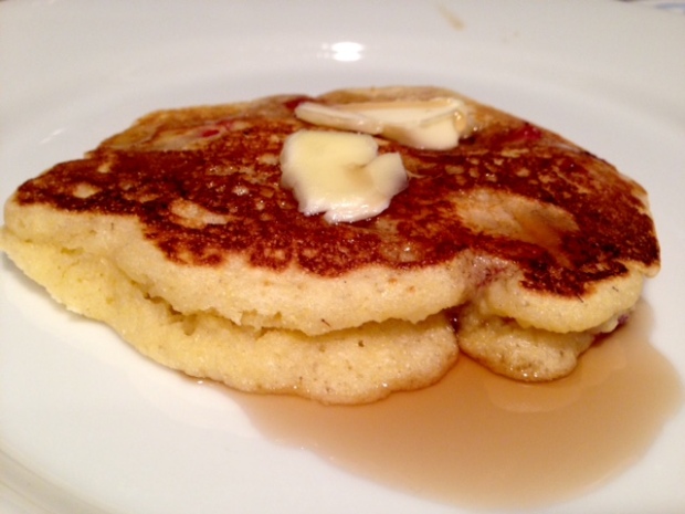 Strawberry Cornmeal Griddle Cakes single