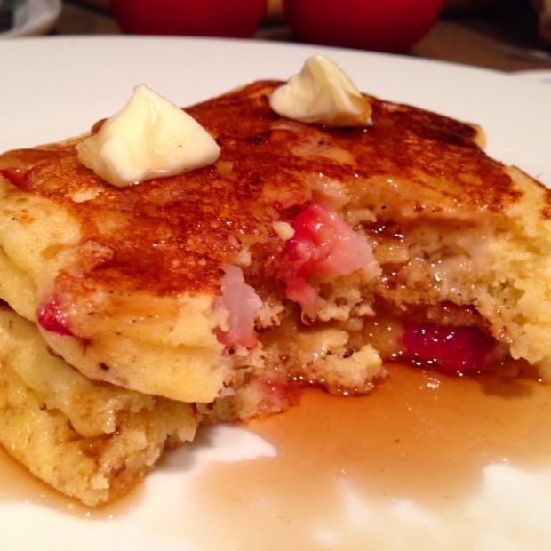 Strawberry Cornmeal Griddle Cakes