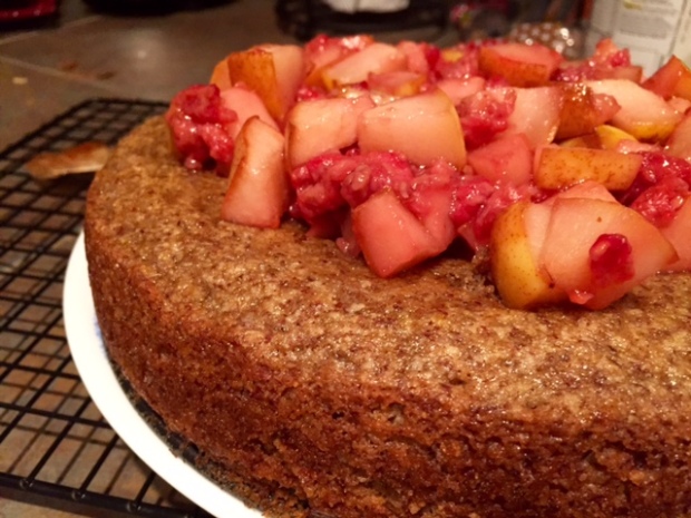 Almond Cake with Fruit Compote done