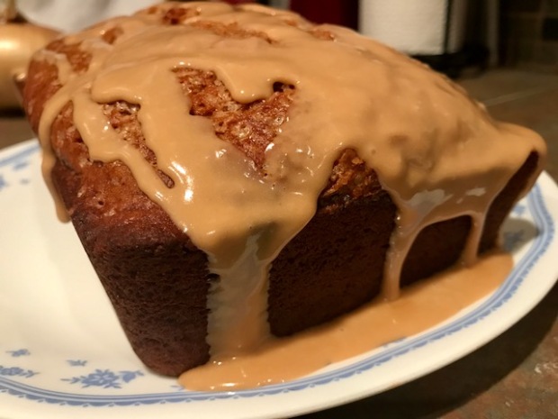 Banana bread with espresso glaze...easy and delicious dessert or breakfast, warm and not too sweet, easy banana bread recipe